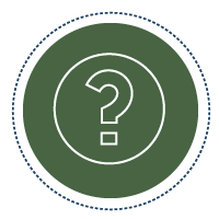 icon of a question mark within a dark green circle, representing asking more questions