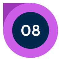 image of the number eight in a navy circle, surrounded by a bigger, purple circle